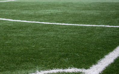 An empty indoor soccer field